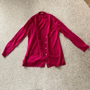Hot pink loose fit cardigan size P